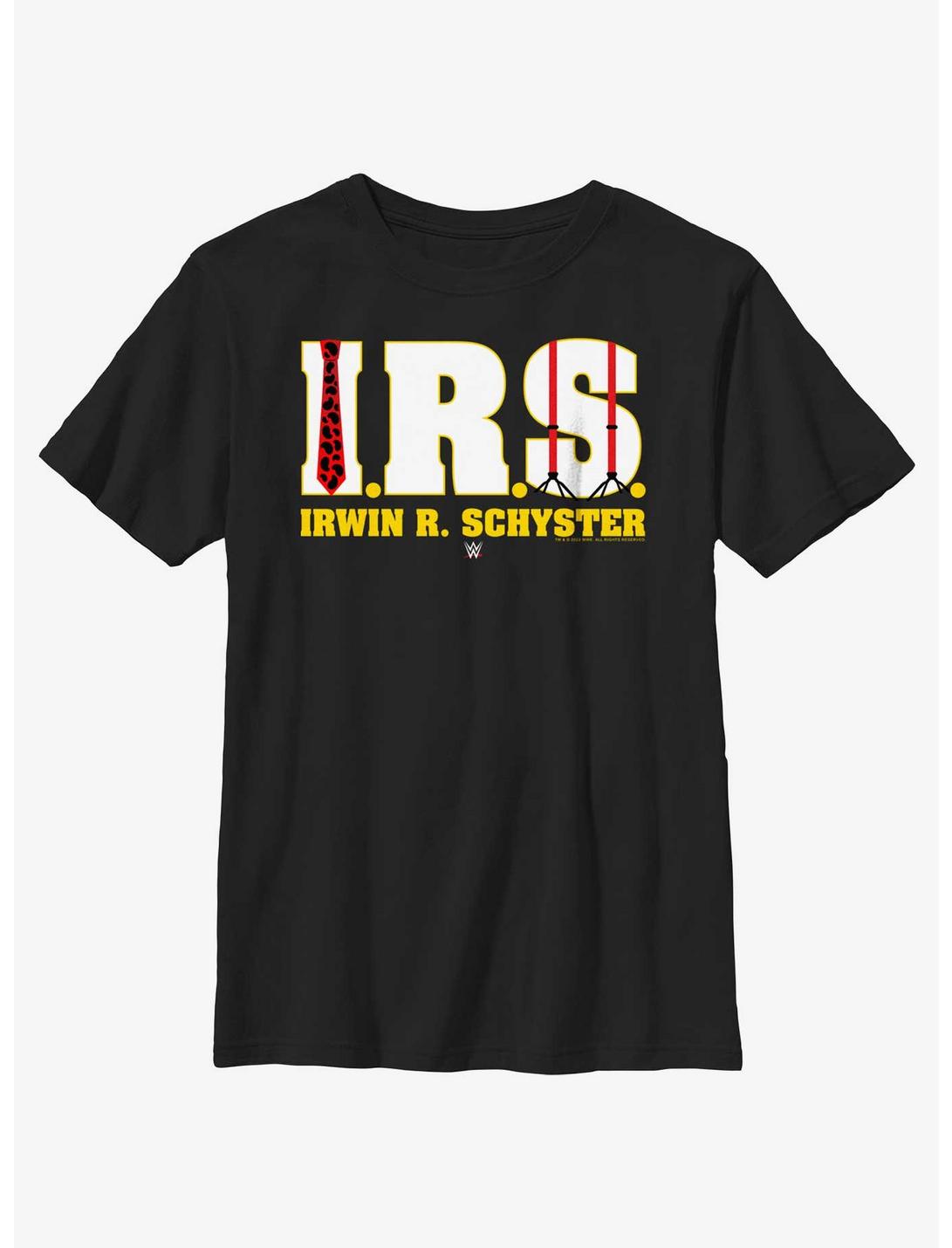 WWE IRS Irwin R Schyster Logo Youth T-Shirt, BLACK, hi-res