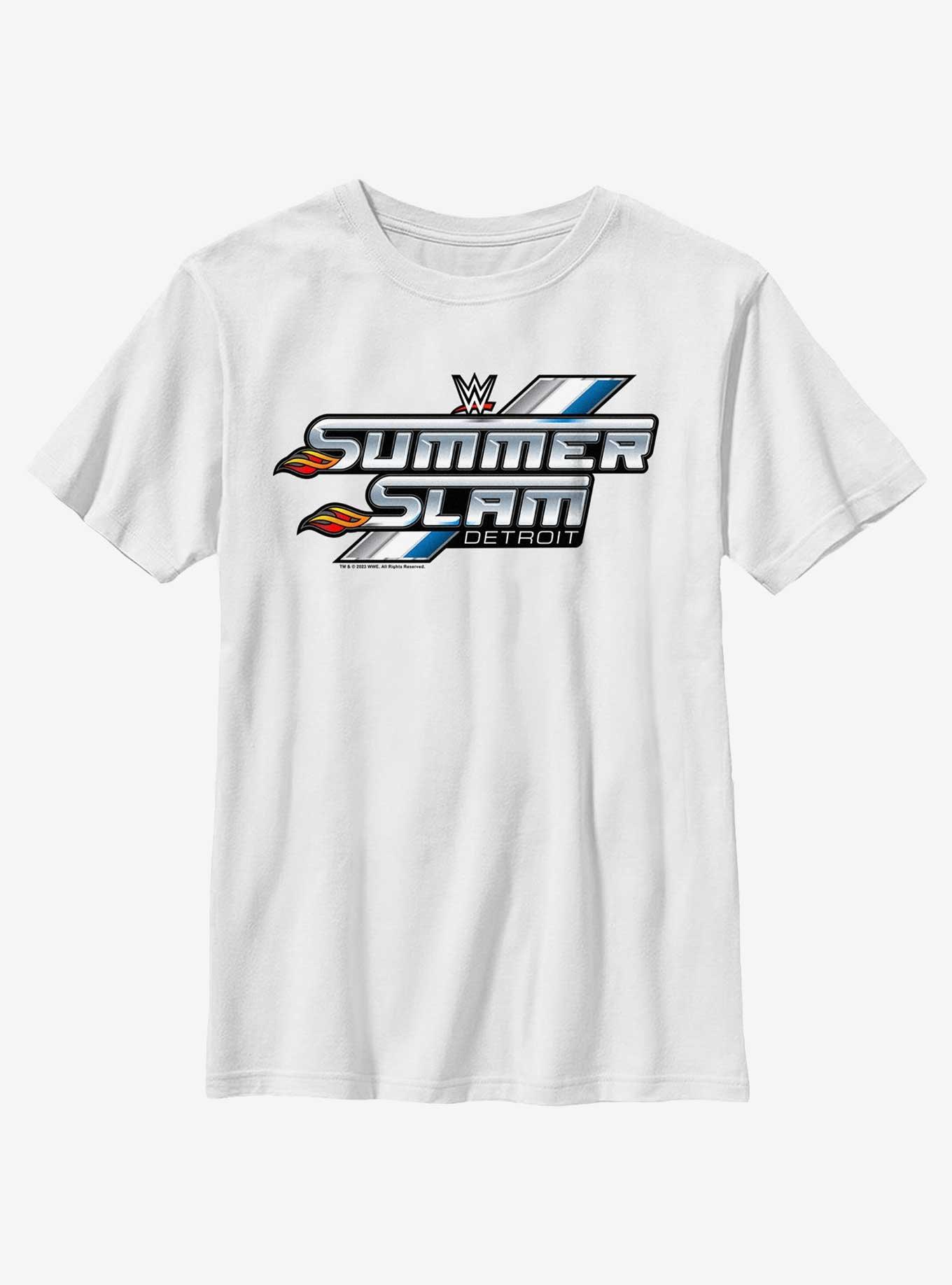 WWE Summerslam Detroit Outline Logo Youth T-Shirt