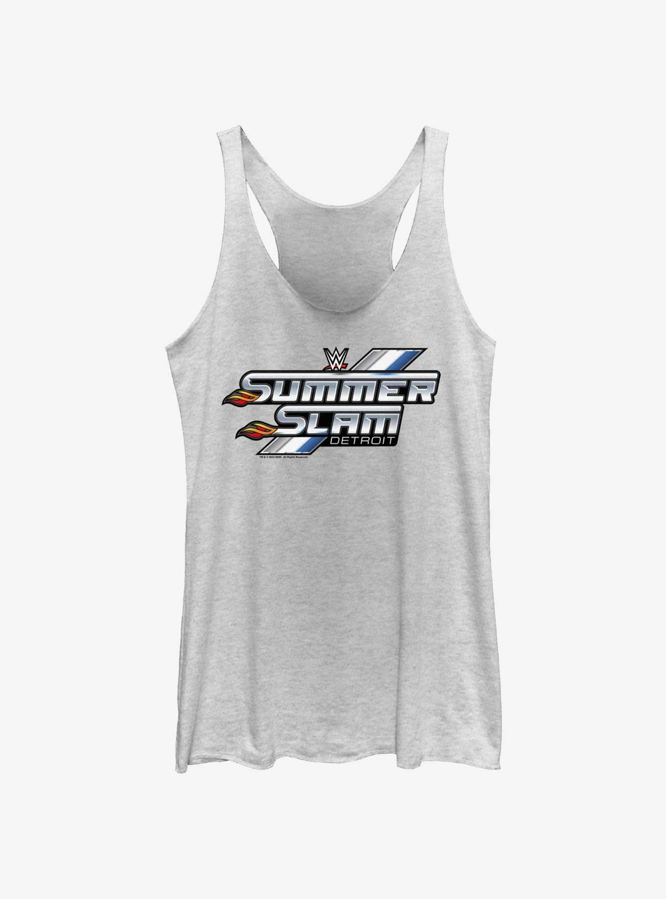 WWE Summerslam Detroit Outline Logo Womens Tank Top