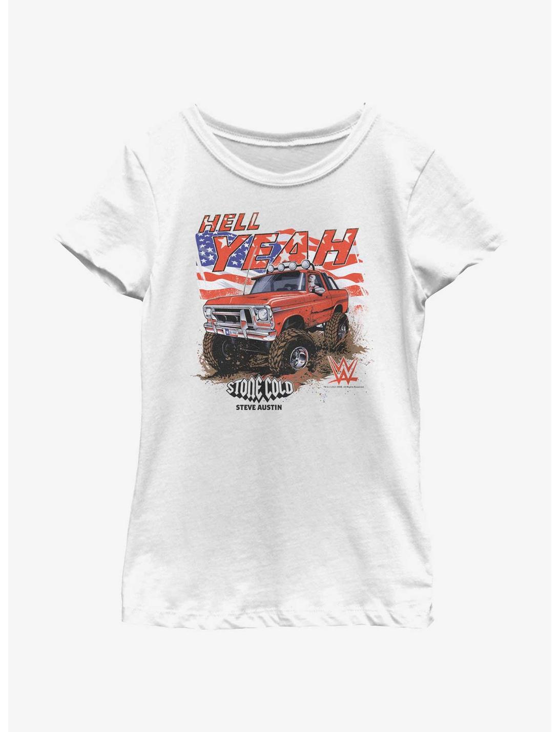 WWE Stone Cold Hell Yeah Truck Youth Girls T-Shirt, WHITE, hi-res