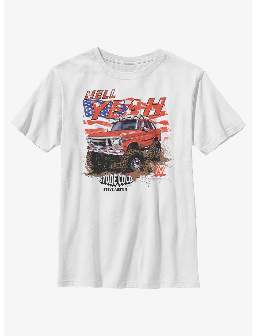 WWE Stone Cold Hell Yeah Truck Youth T-Shirt, WHITE, hi-res