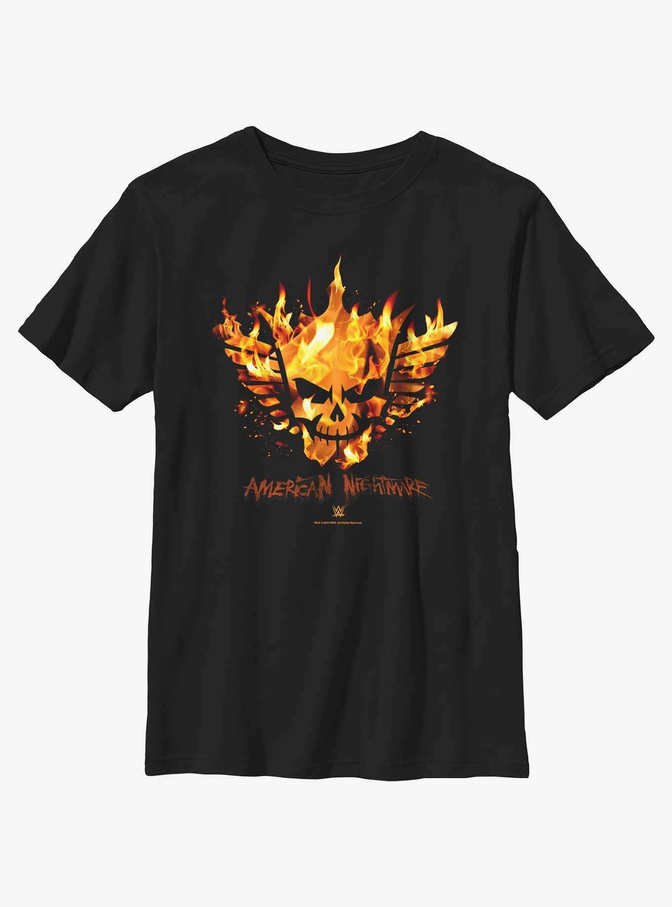 WWE Cody Rhodes Flames Skull  Youth T-Shirt