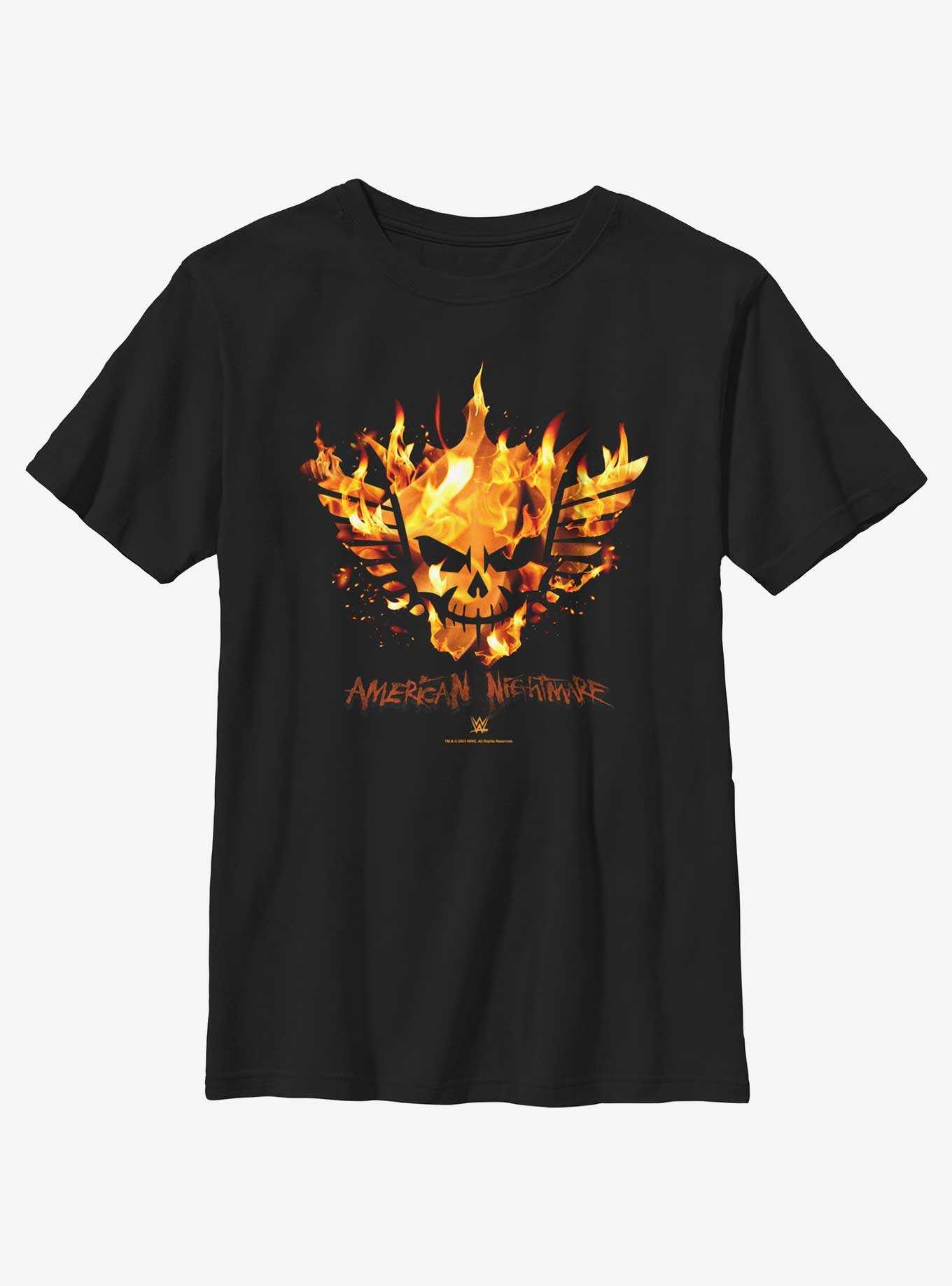 WWE Cody Rhodes Flames Skull  Youth T-Shirt, , hi-res