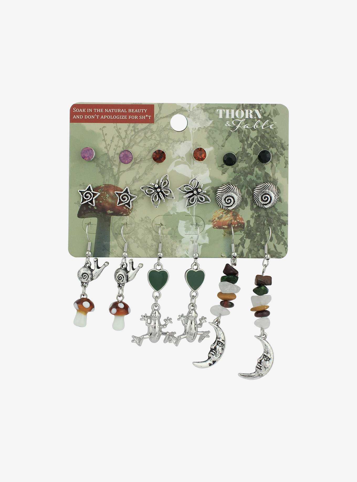 Thorn & Fable Forest Creature Stone Earring Set, , hi-res