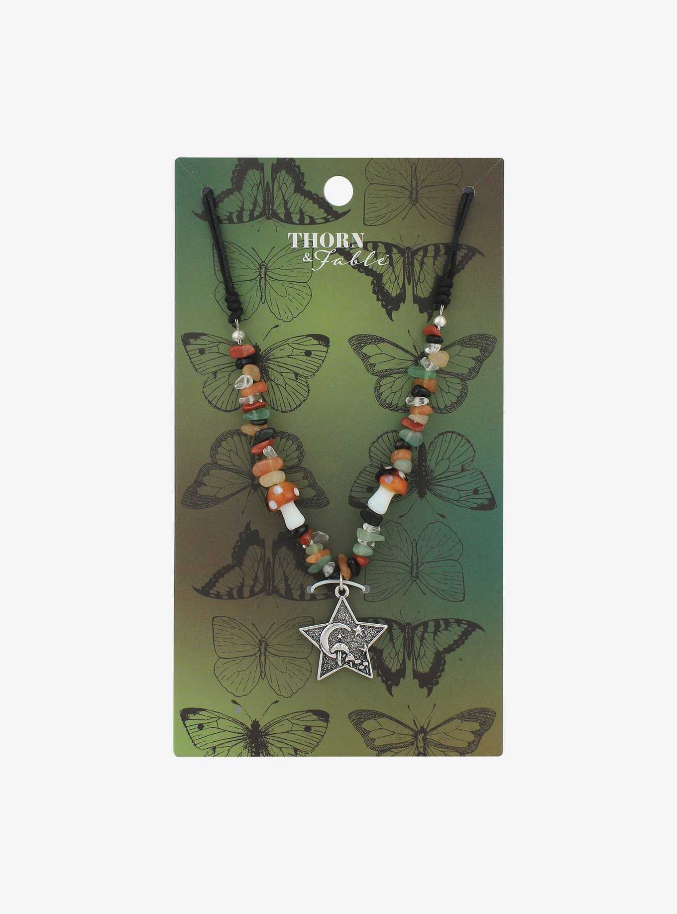 Thorn & Fable Star Mushroom Cord Necklace, , hi-res