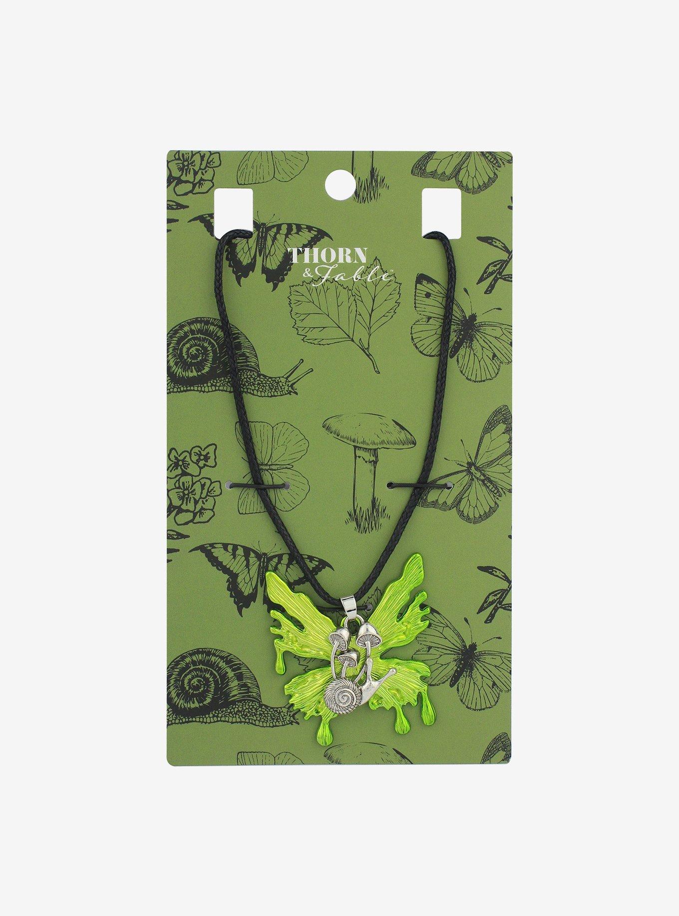 Thorn & Fable Dripping Butterfly Cord Necklace, , hi-res