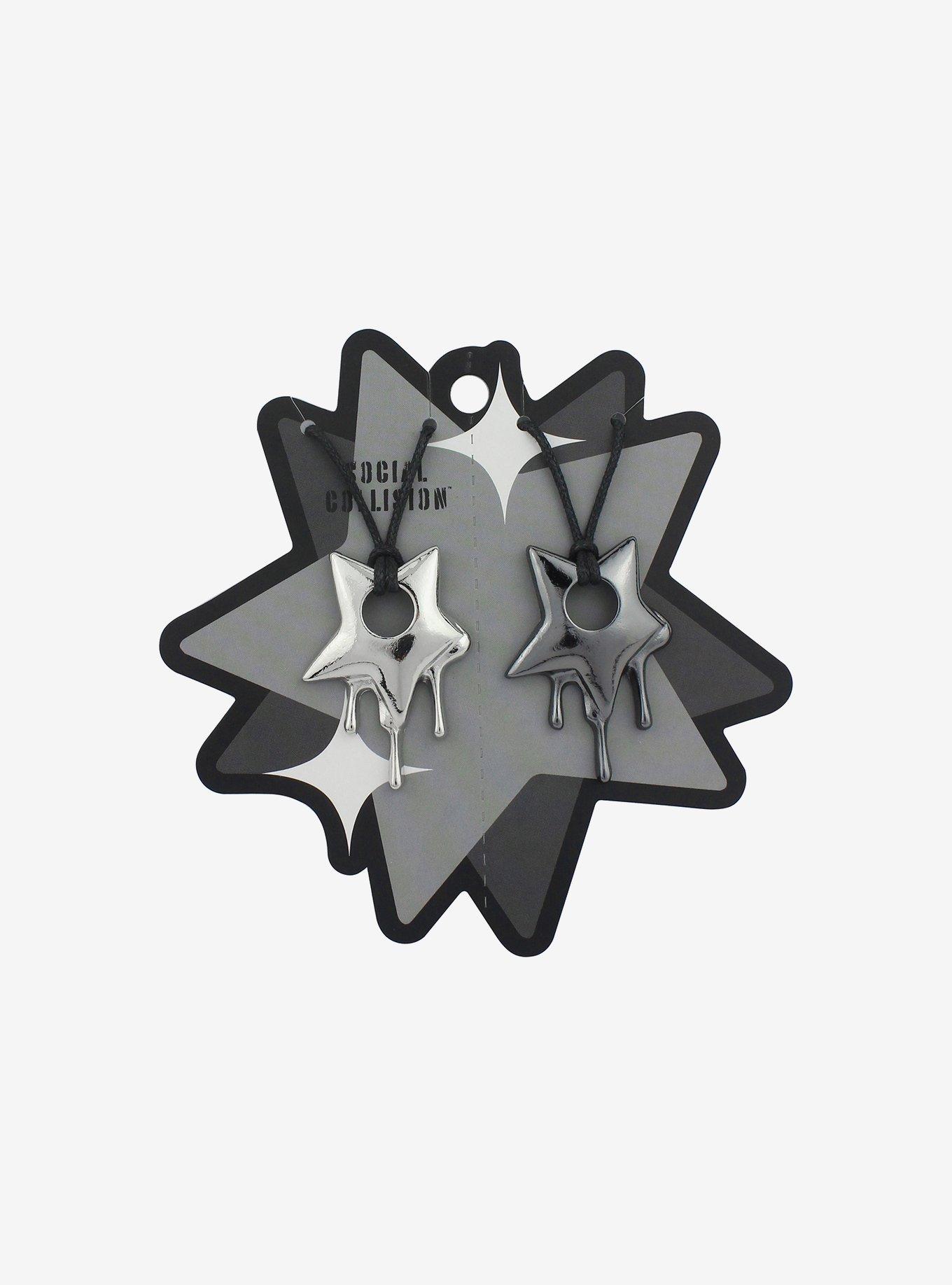 Social Collision Dripping Heart Best Friend Cord Necklace Set, , hi-res