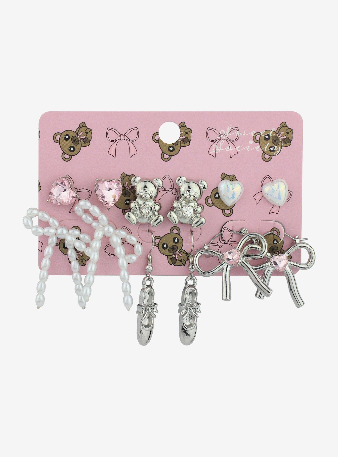 Sweet Society Ballet Ribbon Earring Set, , hi-res