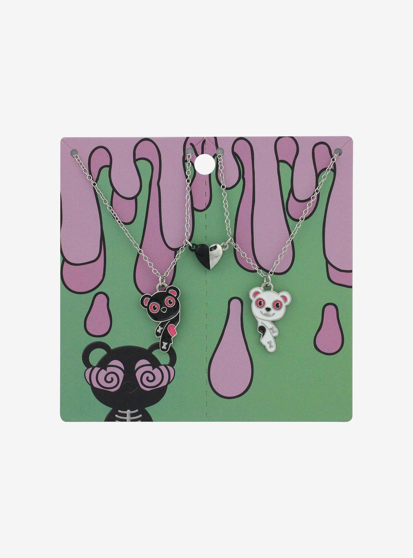 Teddy Bear Monster Magnetic Best Friend Necklace Set, , hi-res