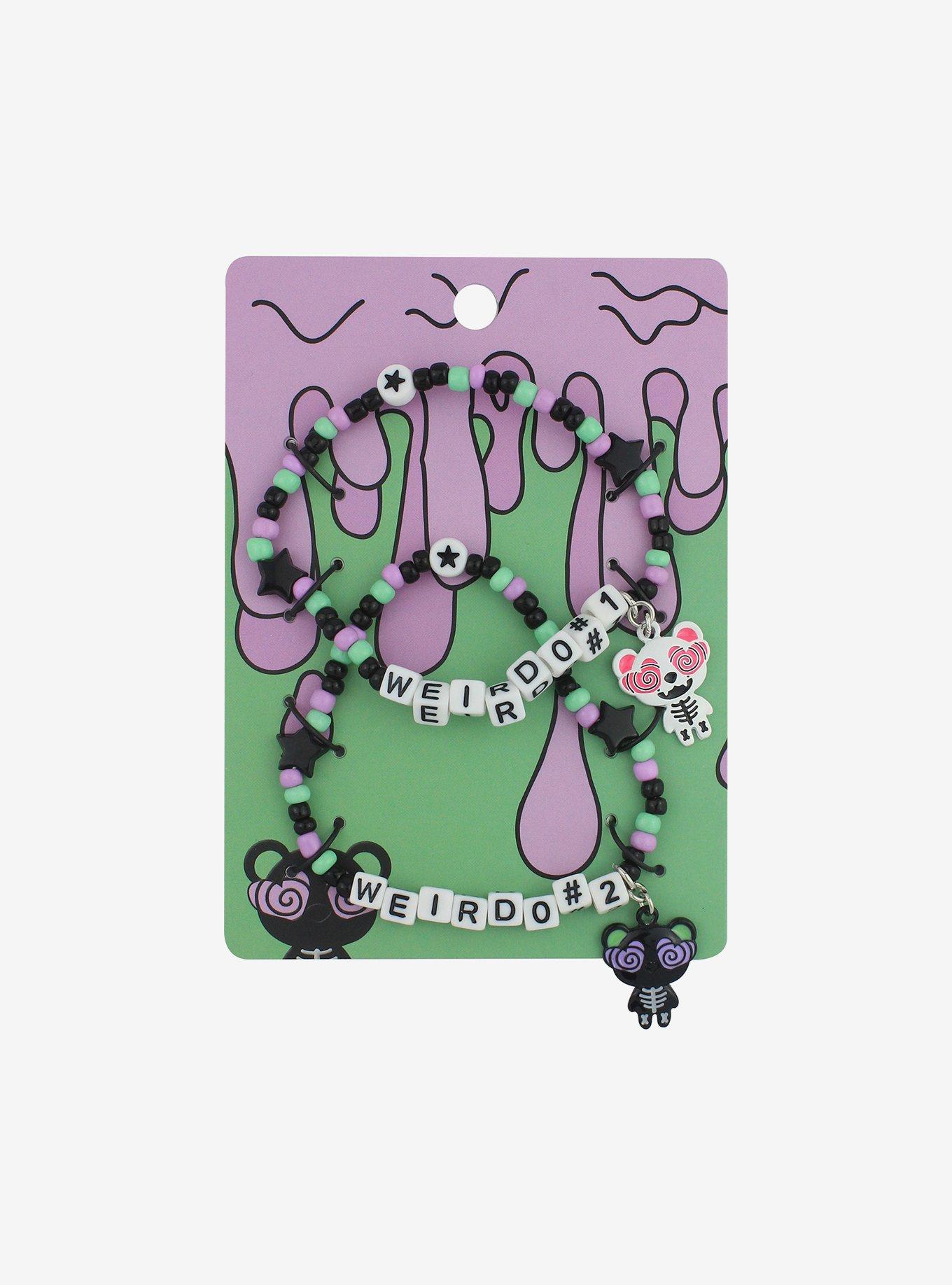 Teddy Bear Monster Weirdo Best Friend Bead Bracelet Set, , hi-res