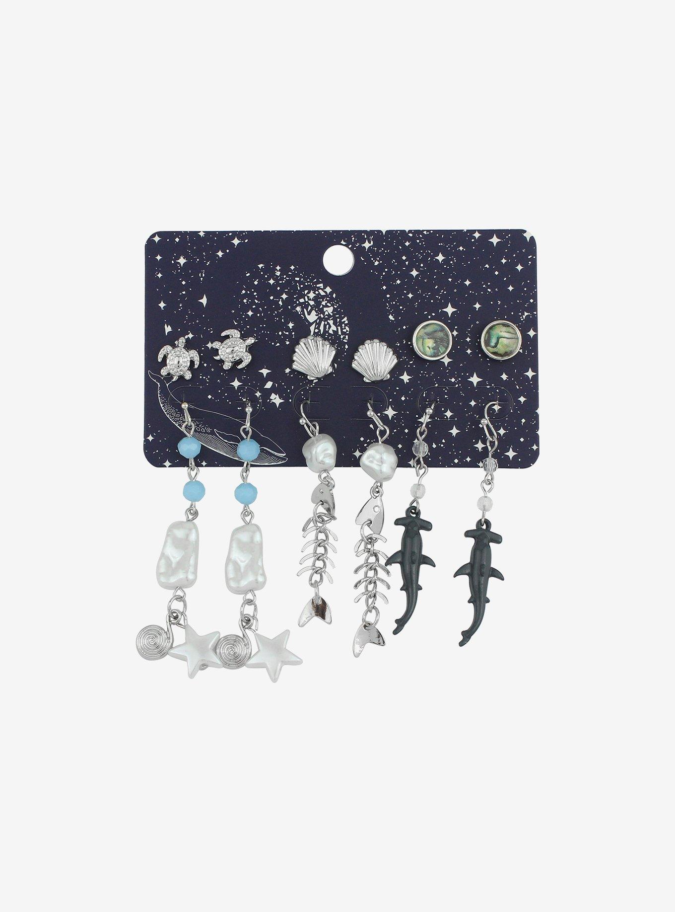 Sweet Society Ocean Shell Fish Earring Set, , hi-res