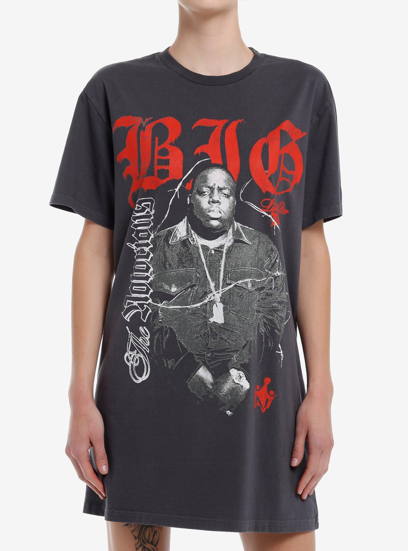 The Notorious B.I.G. Wash T-Shirt Dress, CHARCOAL  GREY, hi-res