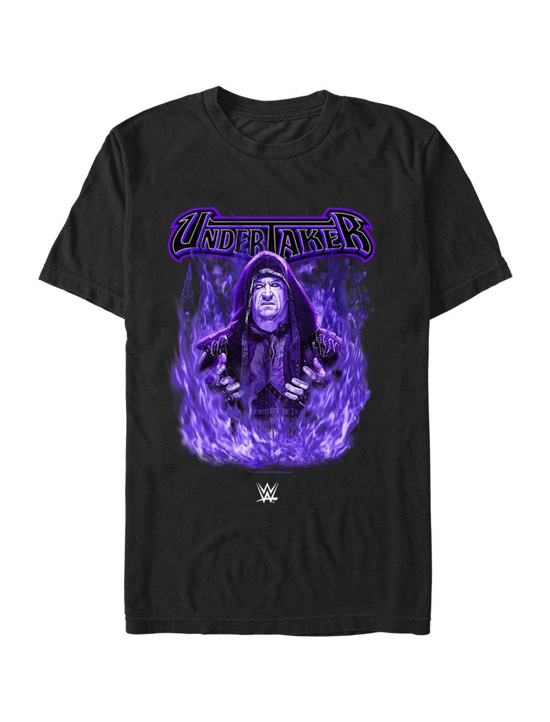 WWE The Undertaker Purple Flames T-Shirt, BLACK, hi-res