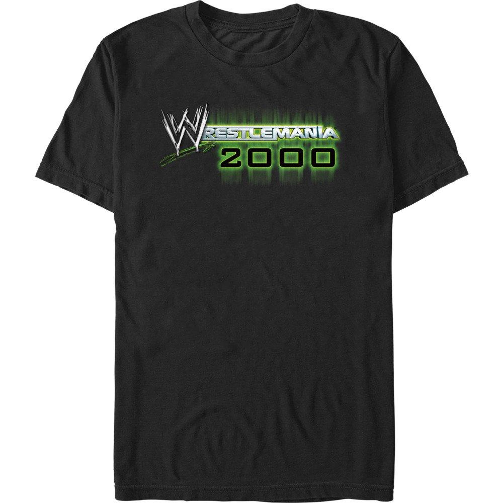 WWE WrestleMania 2000 Logo T-Shirt, BLACK, hi-res