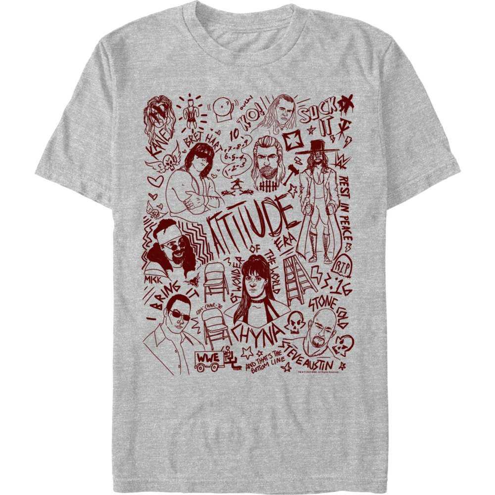 WWE Attitude Era Doodles T-Shirt, , hi-res