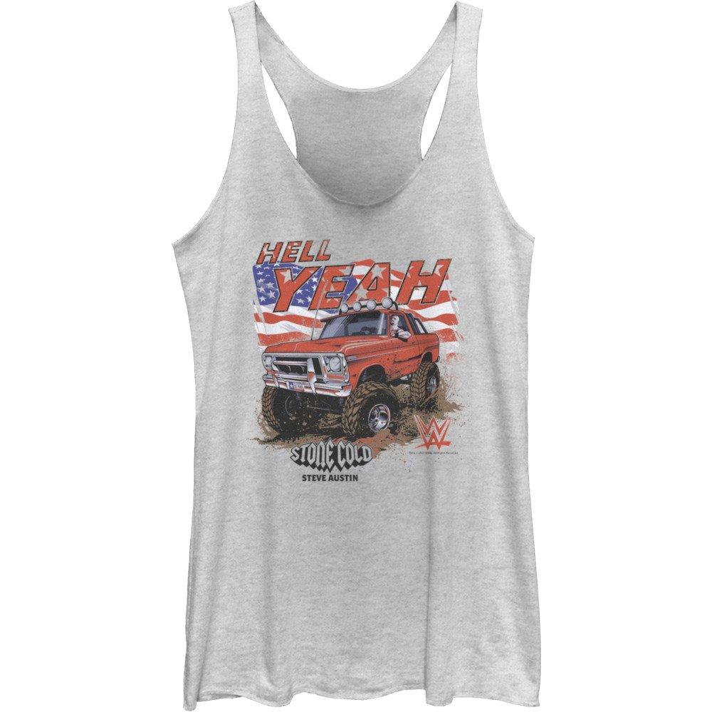 WWE Stone Cold Hell Yeah Truck Girls Tank, WHITE HTR, hi-res