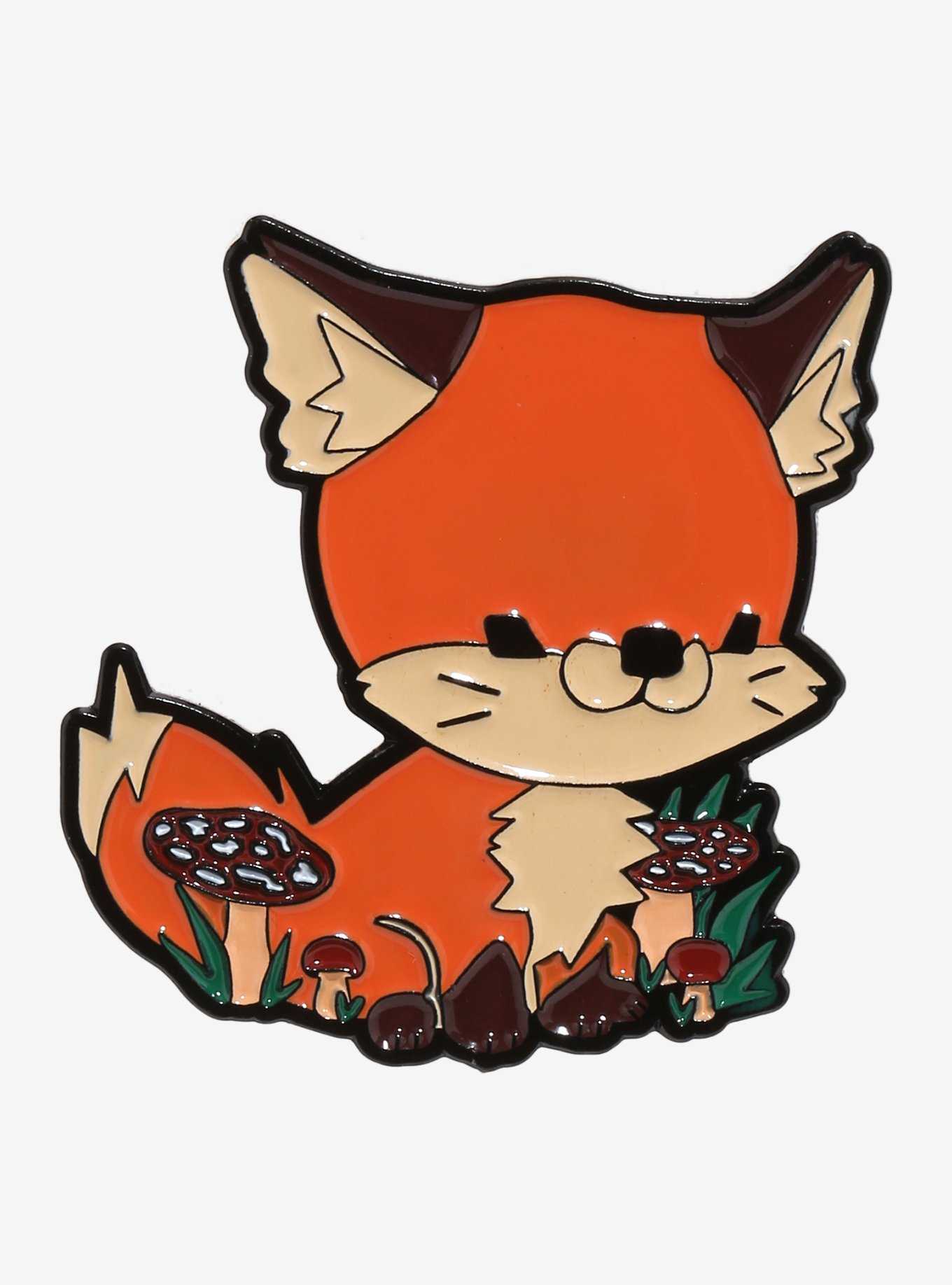 Fox Mushroom Enamel Pin By Wifi4Dogs, , hi-res