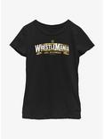 WWE WrestleMania Goes Hollywood 39 Logo Youth Girls T-Shirt, BLACK, hi-res