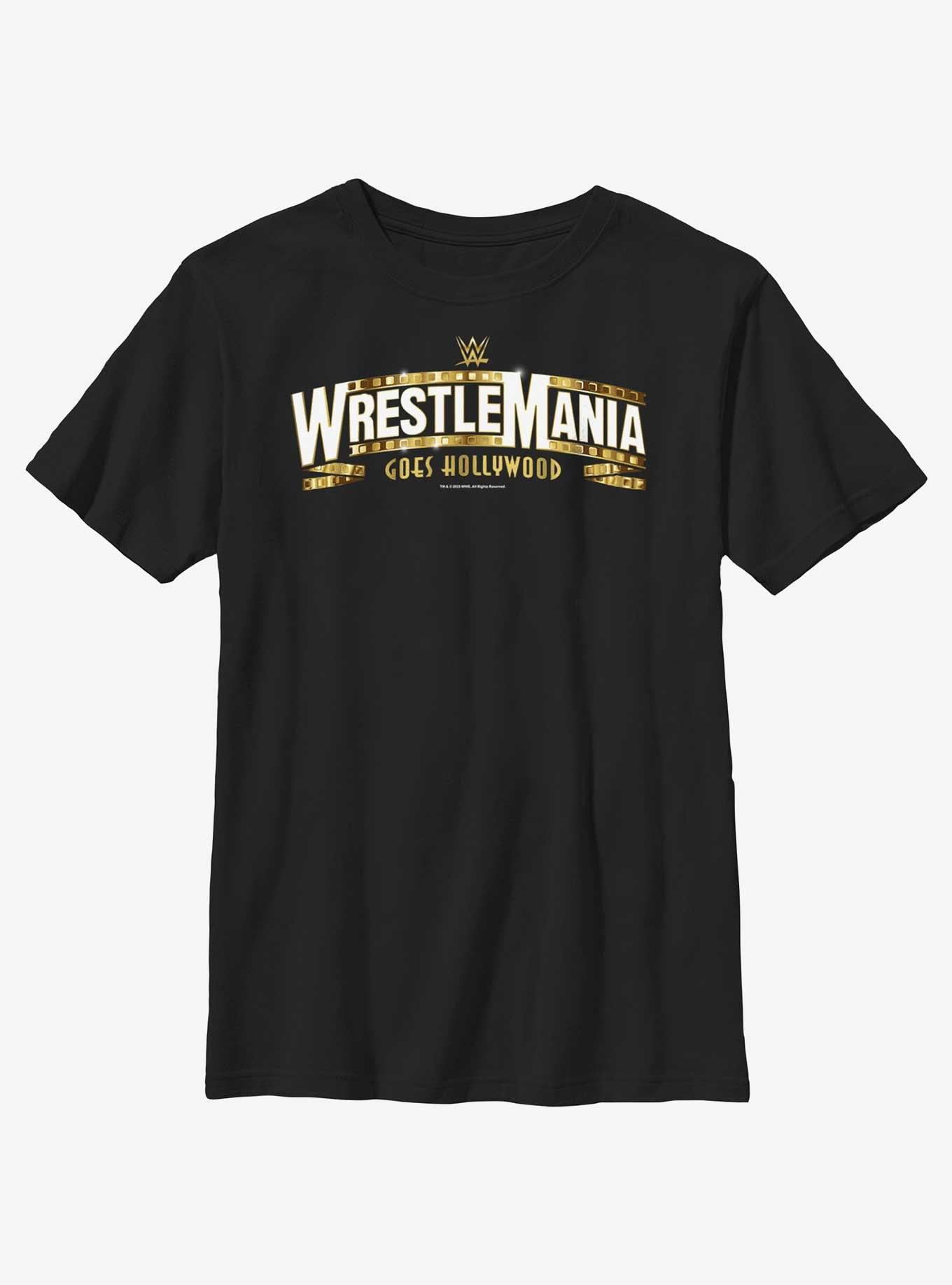 WWE WrestleMania Goes Hollywood 39 Logo Youth T-Shirt