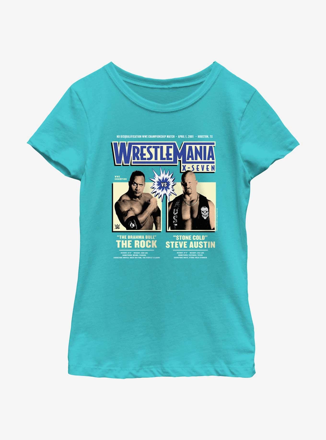 WWE WrestleMania X7 The Rock Vs Steve Austin Youth Girls T-Shirt