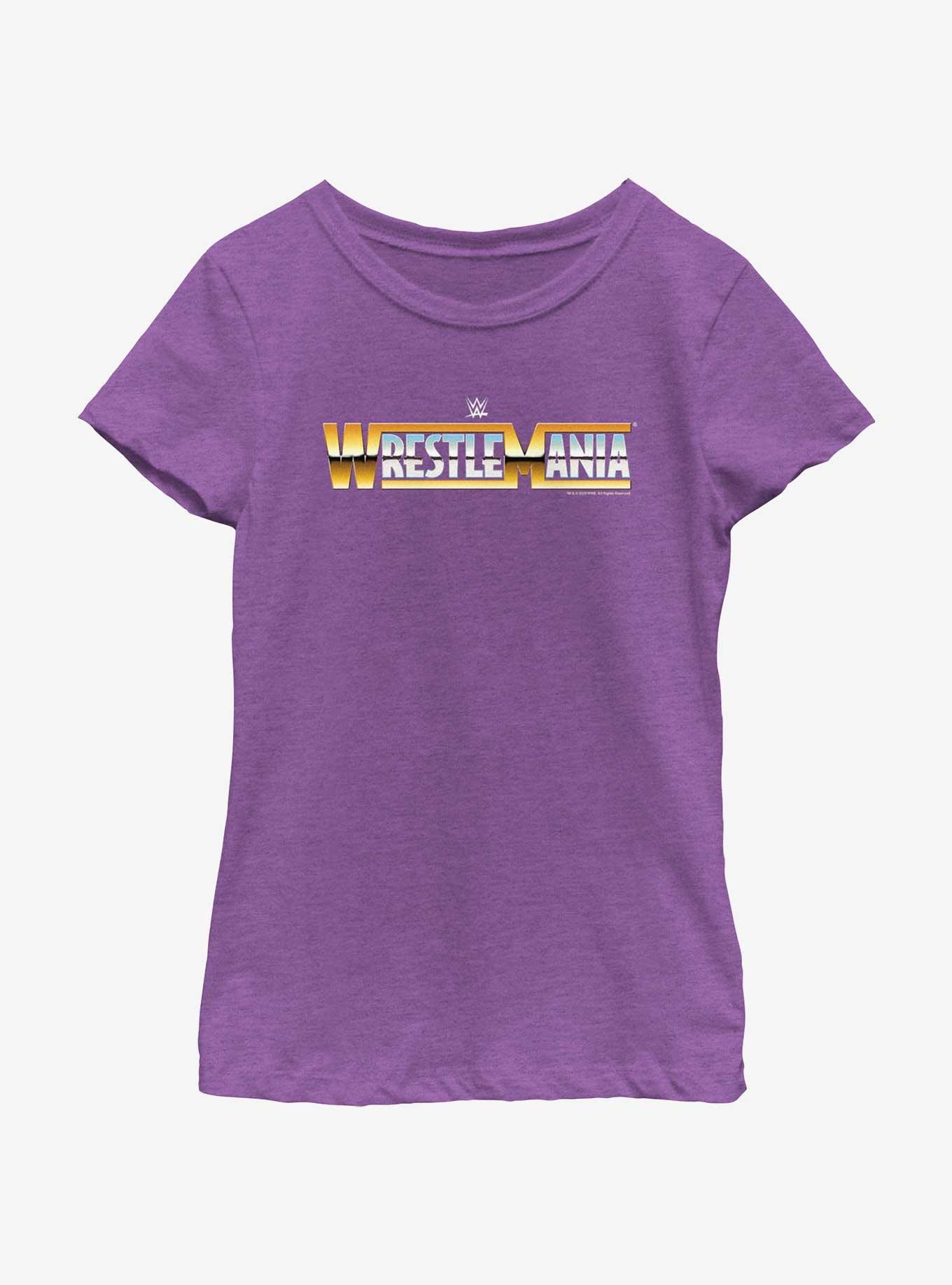 Compare WWE WrestleMania Retro Logo Womens T-Shirt | Hamilton Place, image size:1360x1836