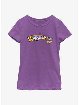WWE WrestleMania VIII Logo Youth Girls T-Shirt, , hi-res