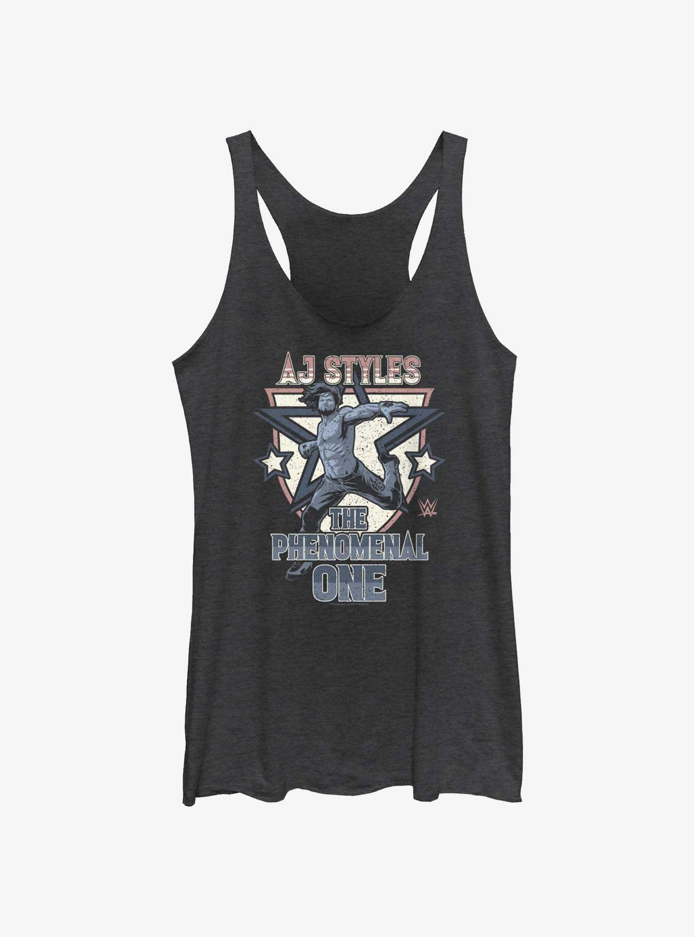 WWE AJ Styles The Phenomenal One Hero Womens Tank Top, BLK HTR, hi-res