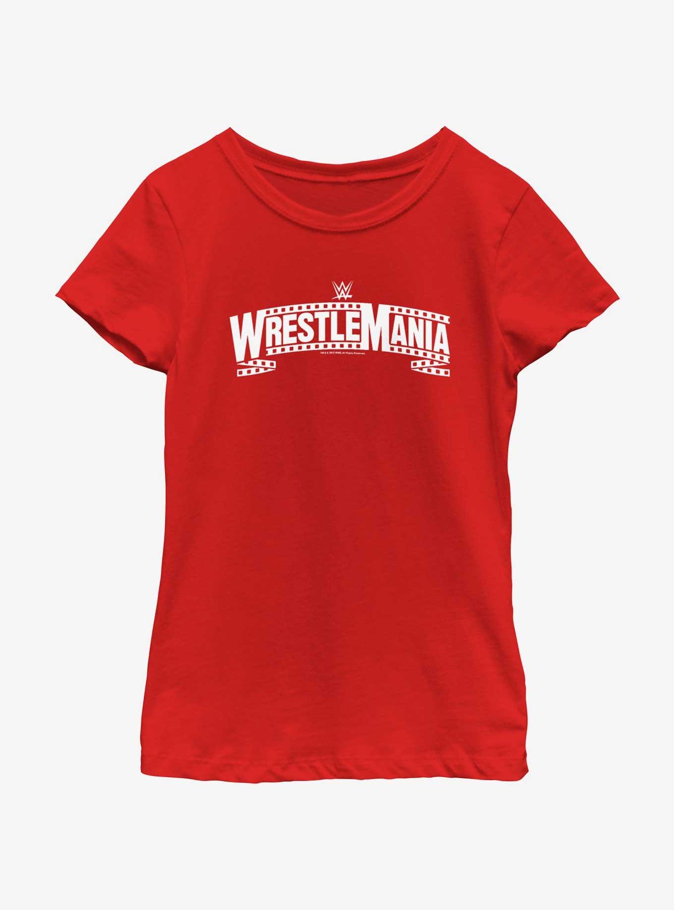 WWE WrestleMania 39 Filmstrip Logo Youth Girls T-Shirt