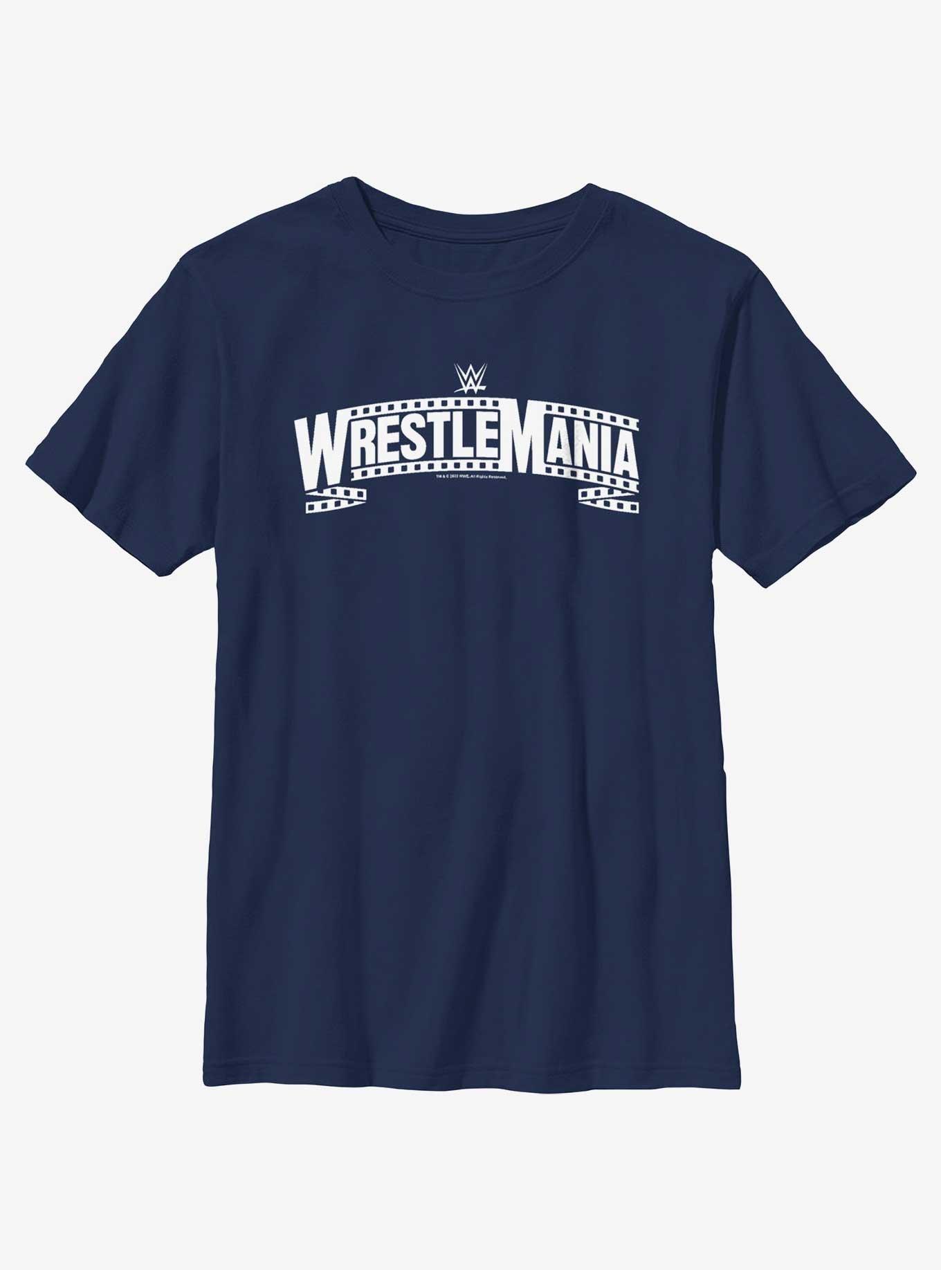 WWE WrestleMania 39 Filmstrip Logo Youth T-Shirt