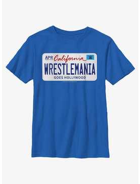 WWE WrestleMania 39 License Plate Logo Youth T-Shirt, , hi-res