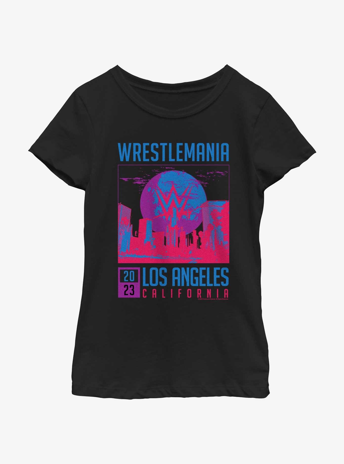 WWE WrestleMania 2023 Los Angeles Poster Youth Girls T-Shirt