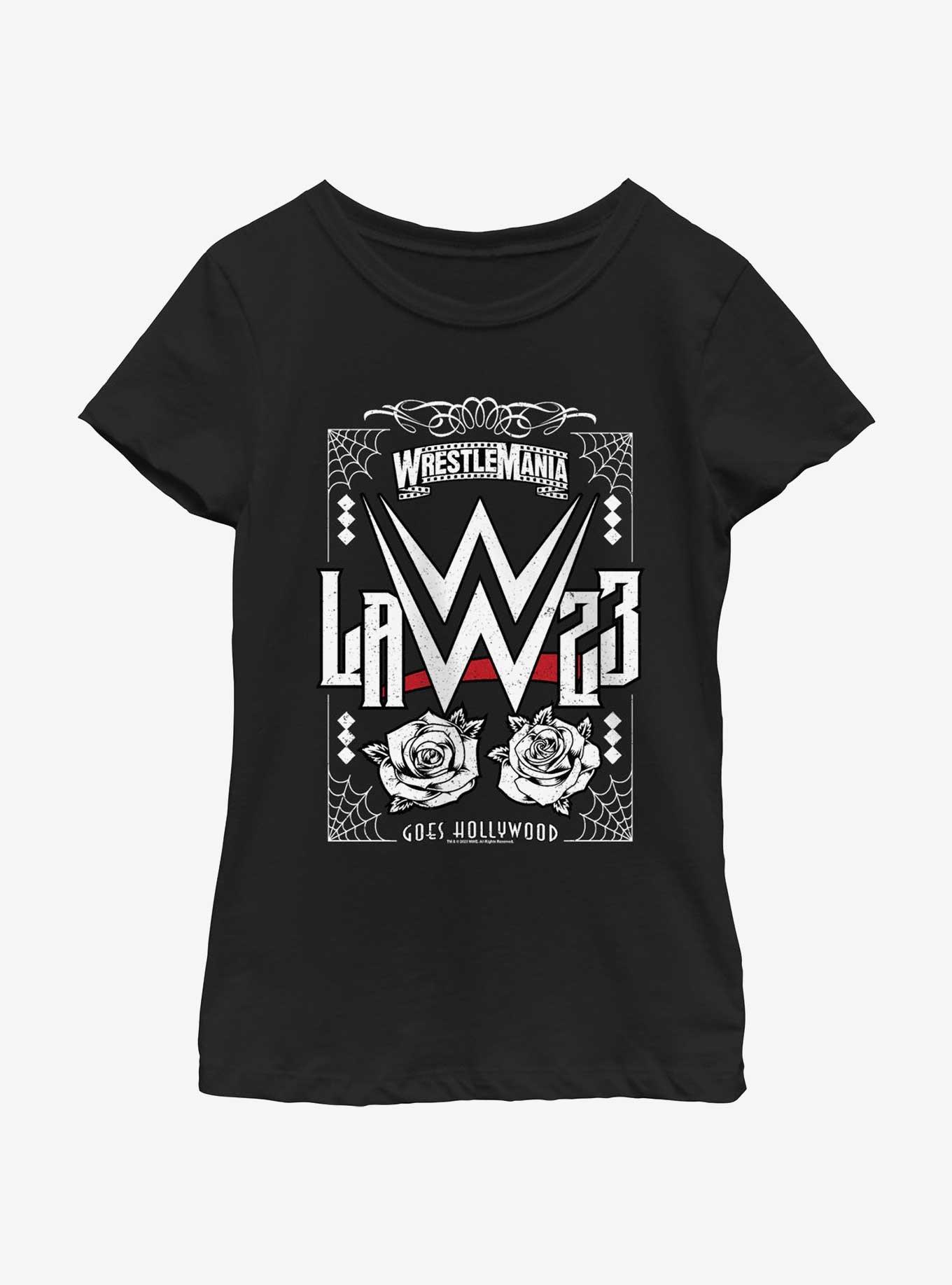 WWE WrestleMania 39 LA 23 Roses Youth Girls T-Shirt