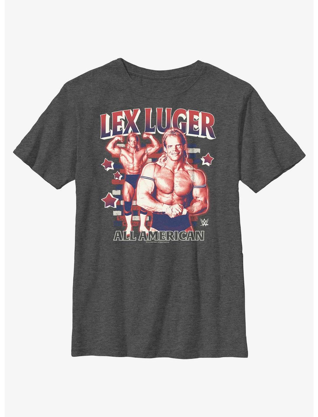 WWE Lex Luger All American Pose Youth T-Shirt, CHAR HTR, hi-res