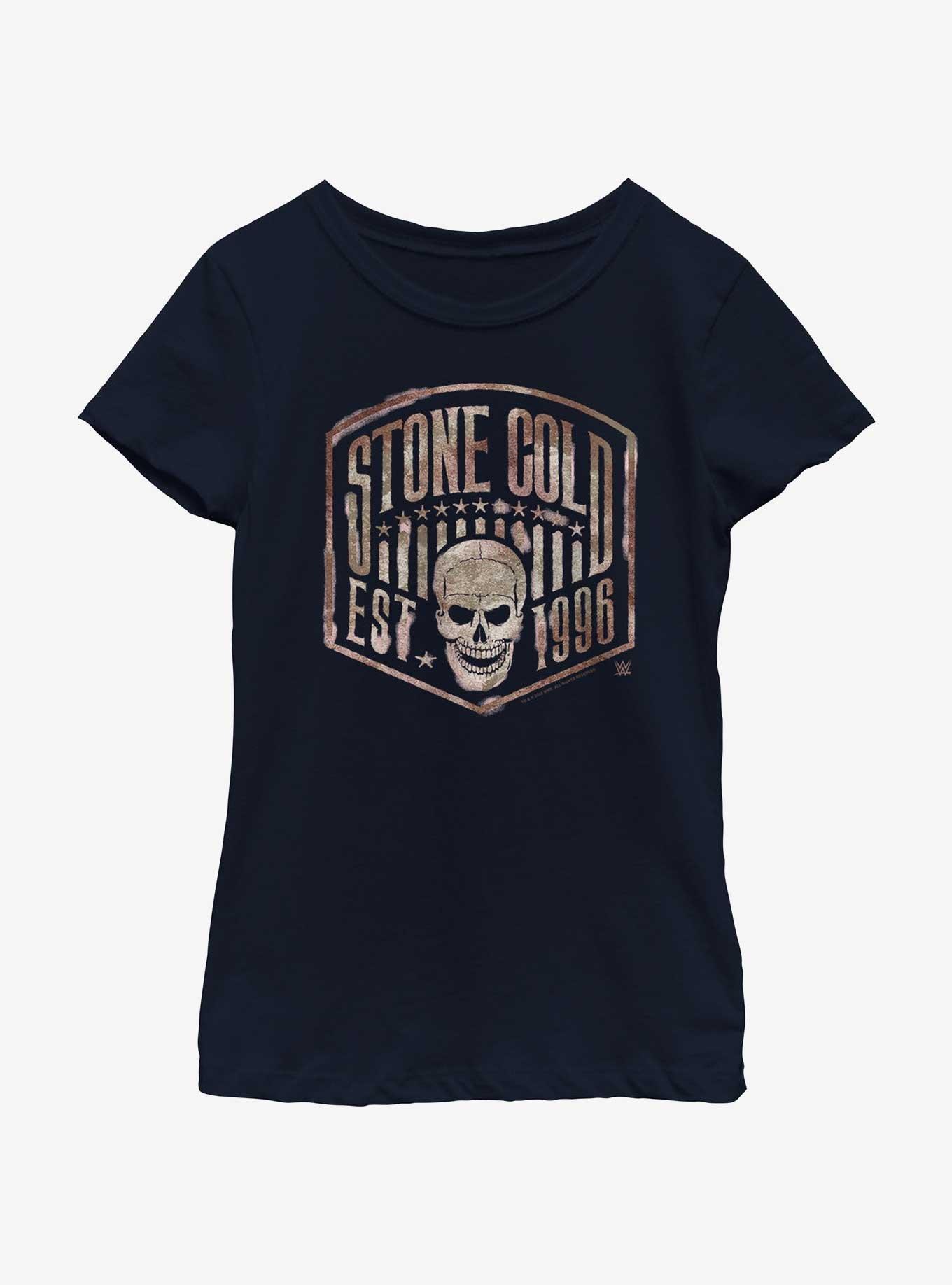 WWE Stone Cold Skull Crest Youth Girls T-Shirt