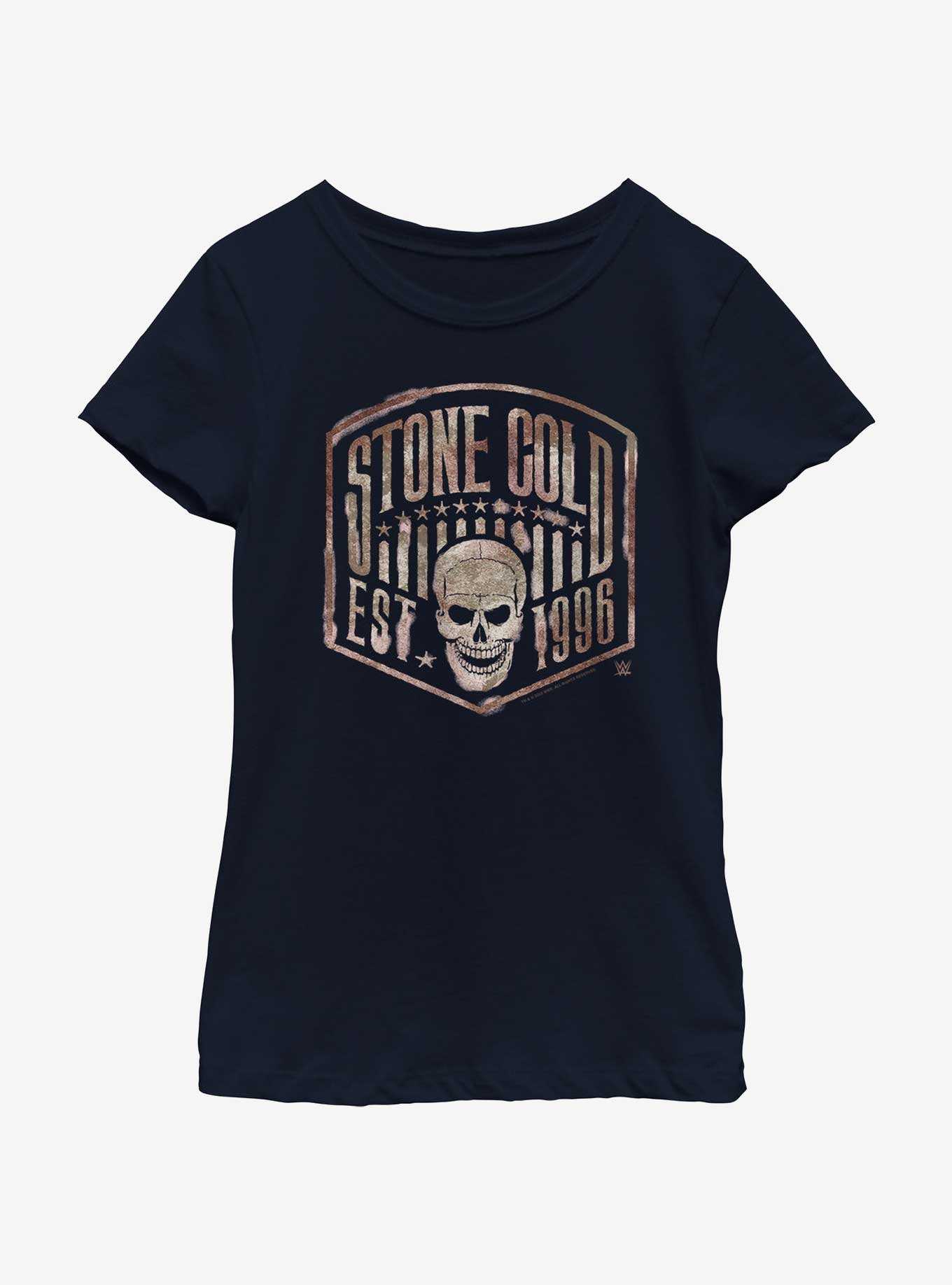 WWE Stone Cold Skull Crest Youth Girls T-Shirt, , hi-res