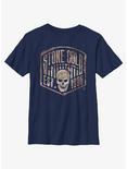 WWE Stone Cold Skull Crest Youth T-Shirt, NAVY, hi-res