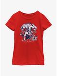 WWE Kurt Angle Star Icon Youth Girls T-Shirt, RED, hi-res