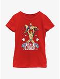 WWE Lex Luger Cartoon Style Youth Girls T-Shirt, RED, hi-res