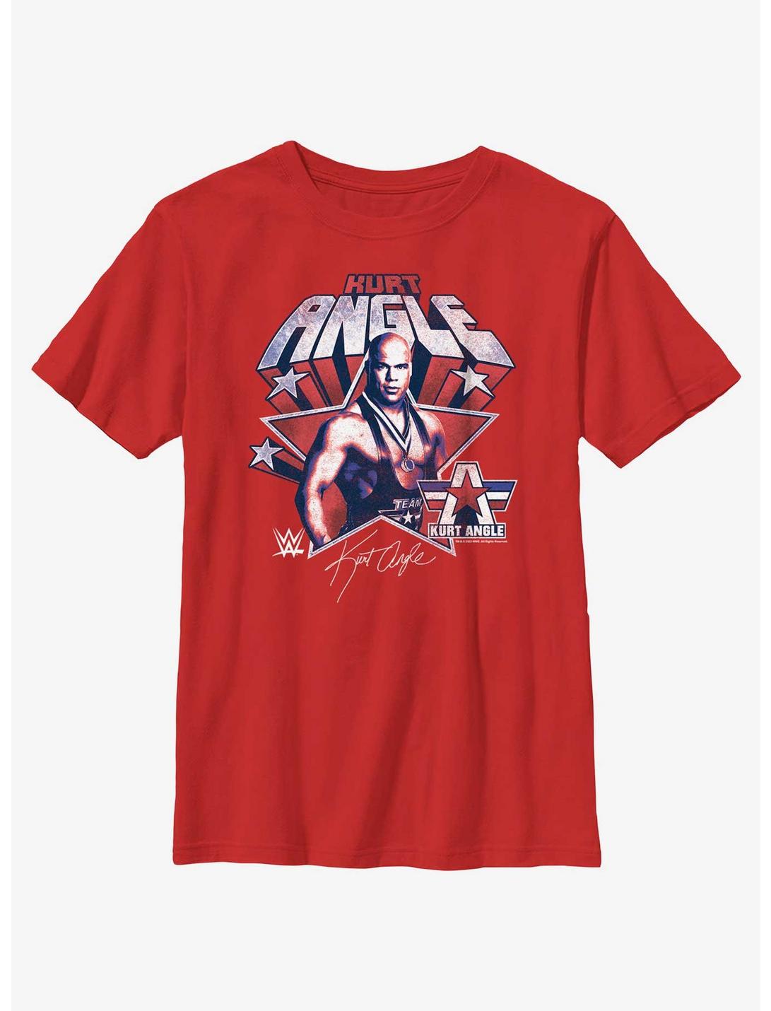 WWE Kurt Angle Star Icon Youth T-Shirt, RED, hi-res