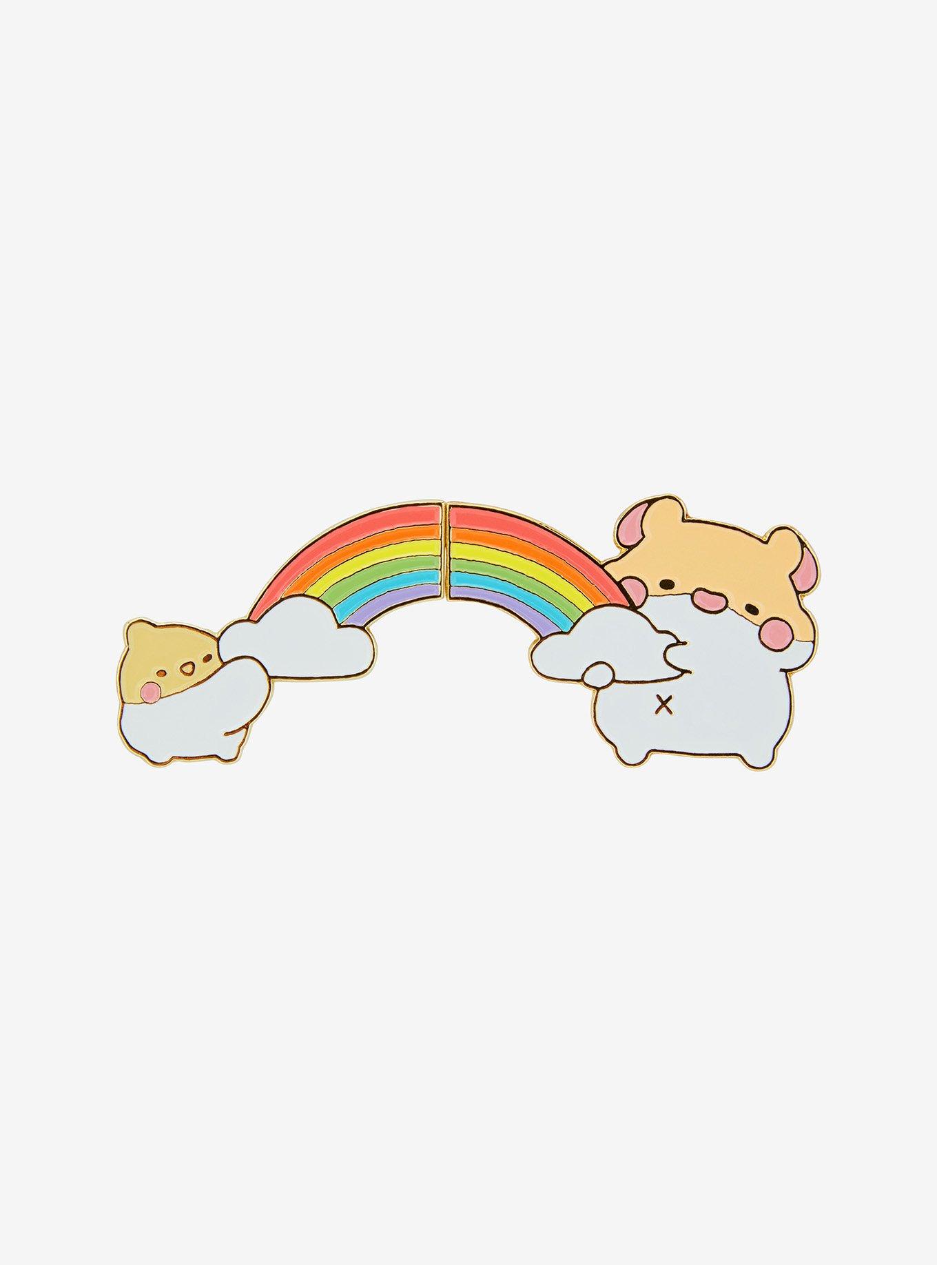 Better Together Rainbow Hamster & Egg Enamel Pin Set By Muffin Corner, , hi-res