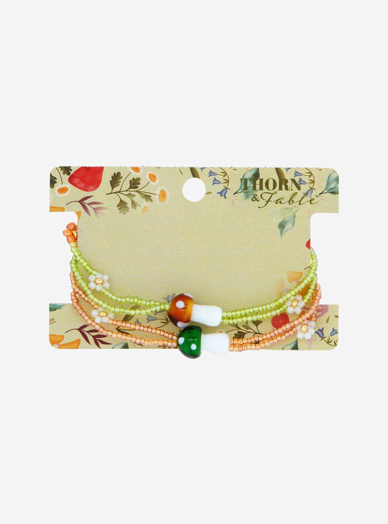 Thorn & Fable Mushroom Best Friend Bead Bracelet Set, , hi-res