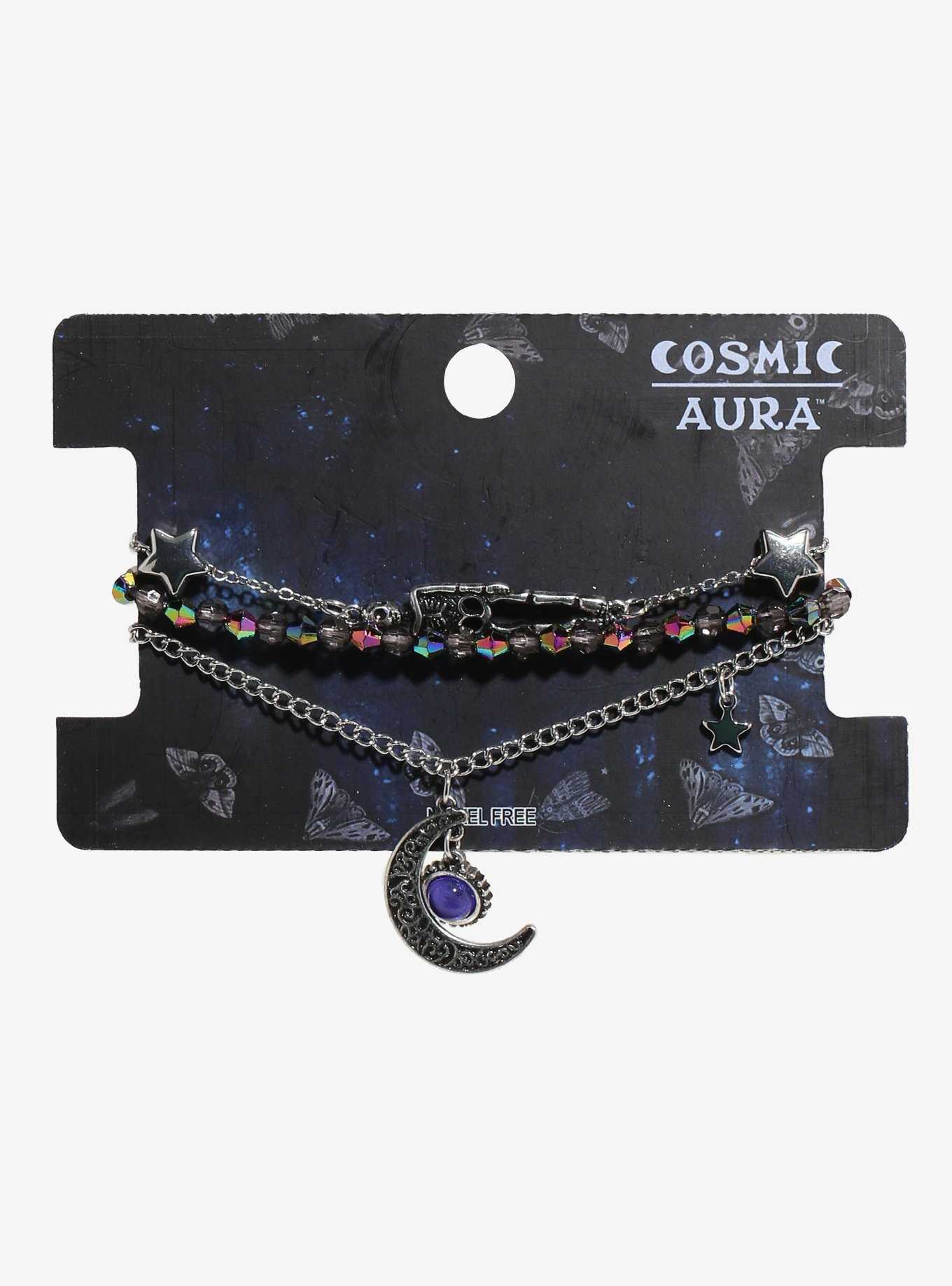 Cosmic Aura Star Skeleton Moon Bracelet Set, , hi-res