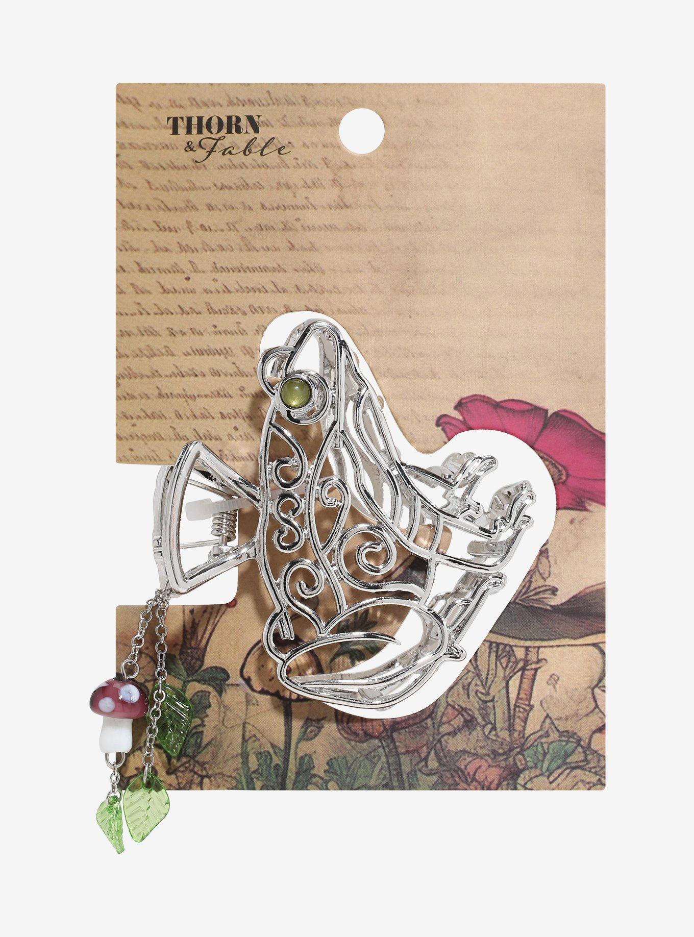 Thorn & Fable Frog Outline Charm Claw Hair Clip, , hi-res