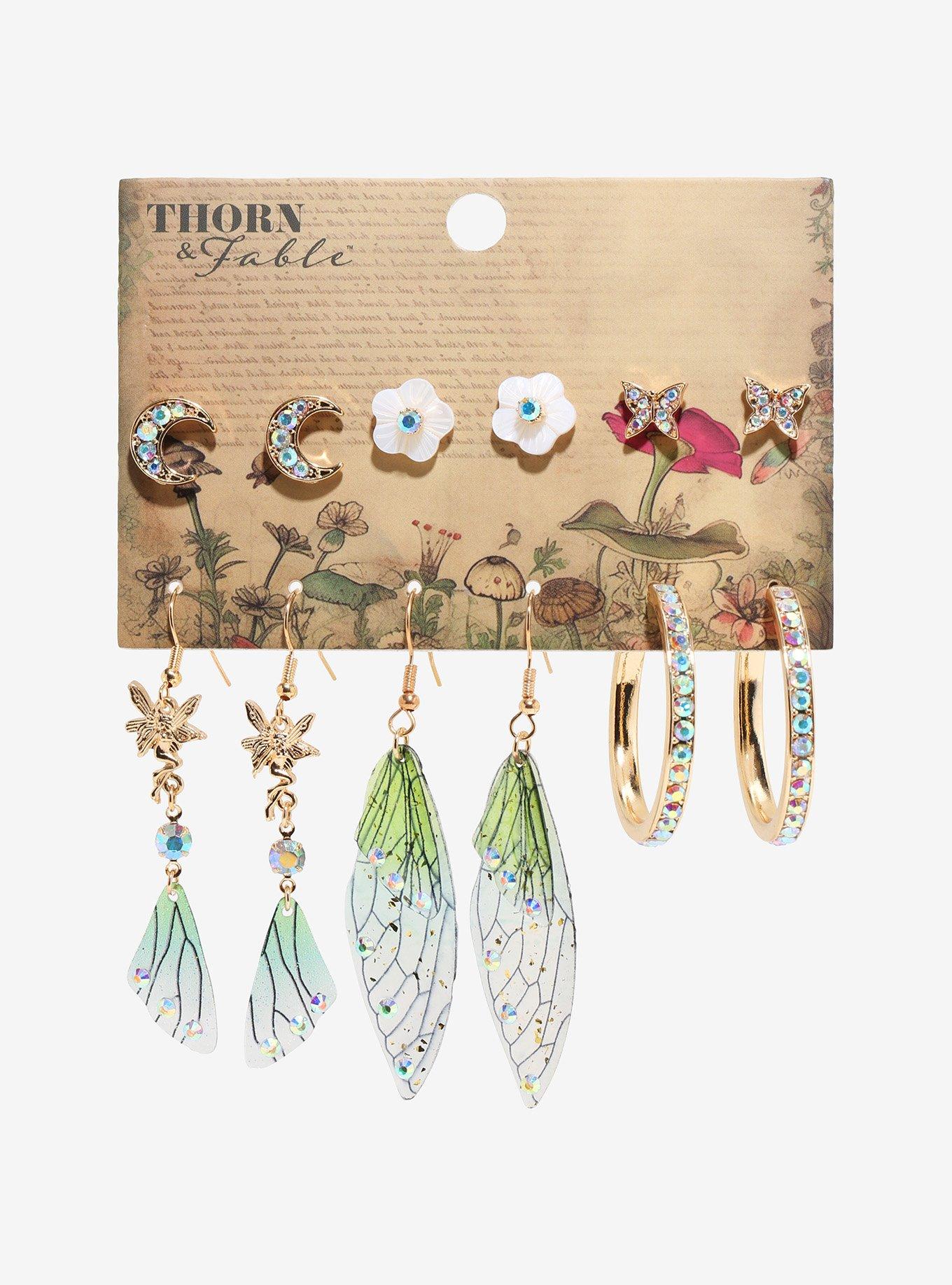 Thorn & Fable Fairy Wing Butterfly Earring Set, , hi-res