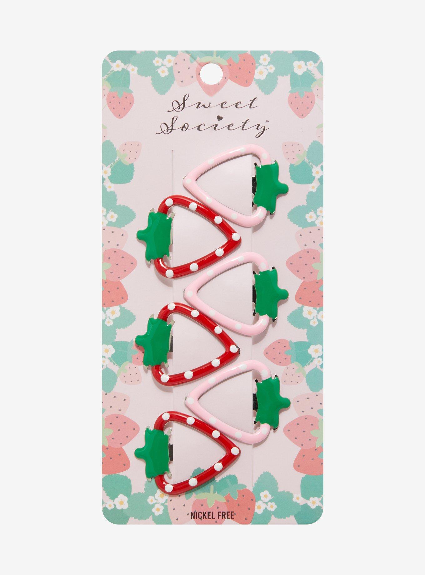 Sweet Society Strawberry Figure Hair Clip Set, , hi-res