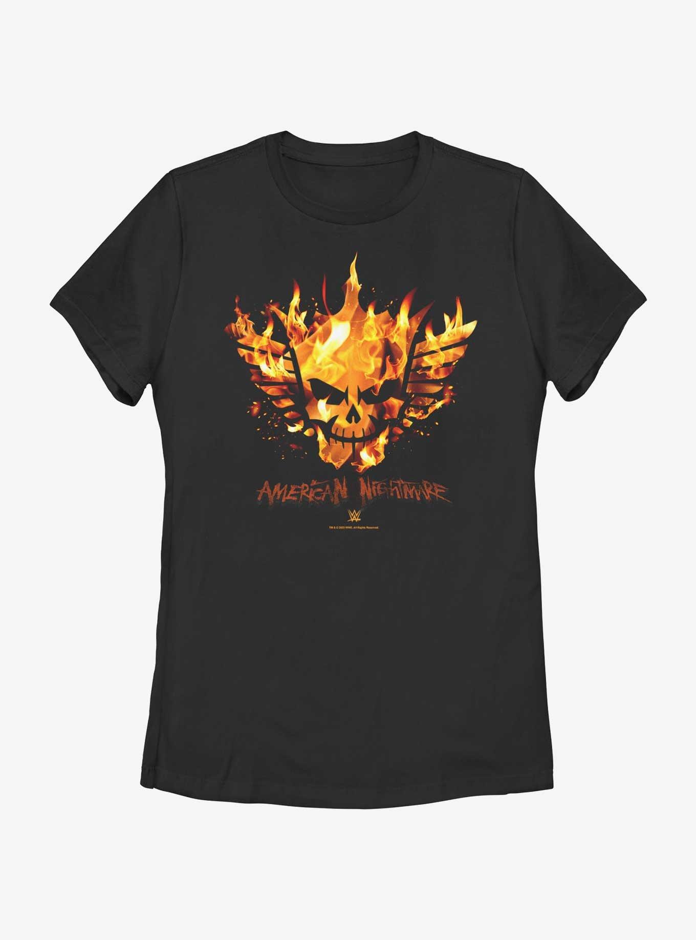 WWE Cody Rhodes Flames Skull  Womens T-Shirt