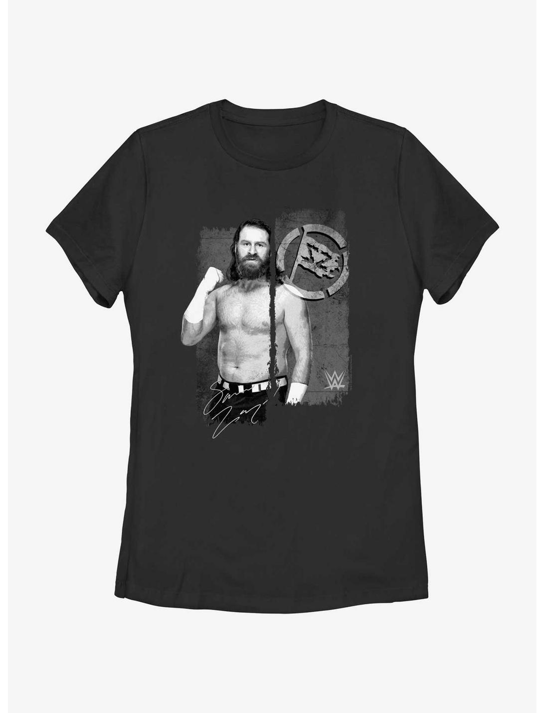 WWE Sami Zayn Portrait Logo Womens T-Shirt, BLACK, hi-res