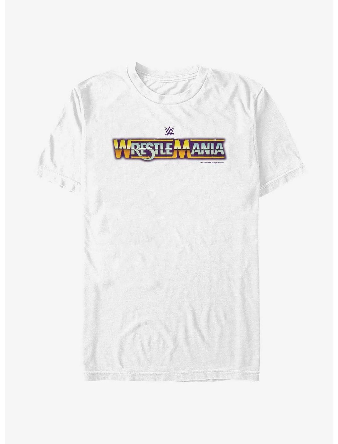 WWE WrestleMania Retro Logo T-Shirt, WHITE, hi-res