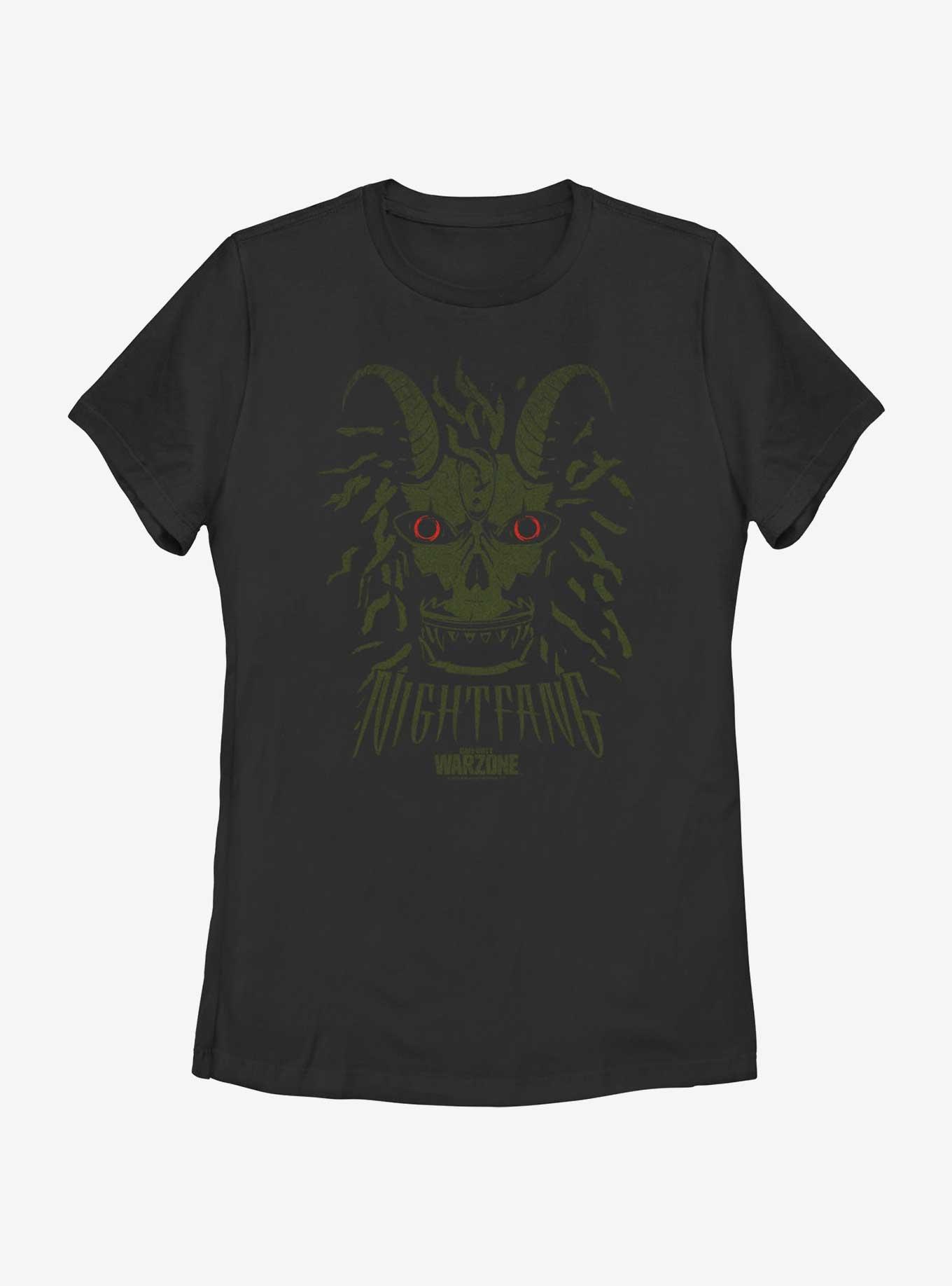 Call of Duty: Warzone Night Fang Green Mask Womens T-Shirt, BLACK, hi-res