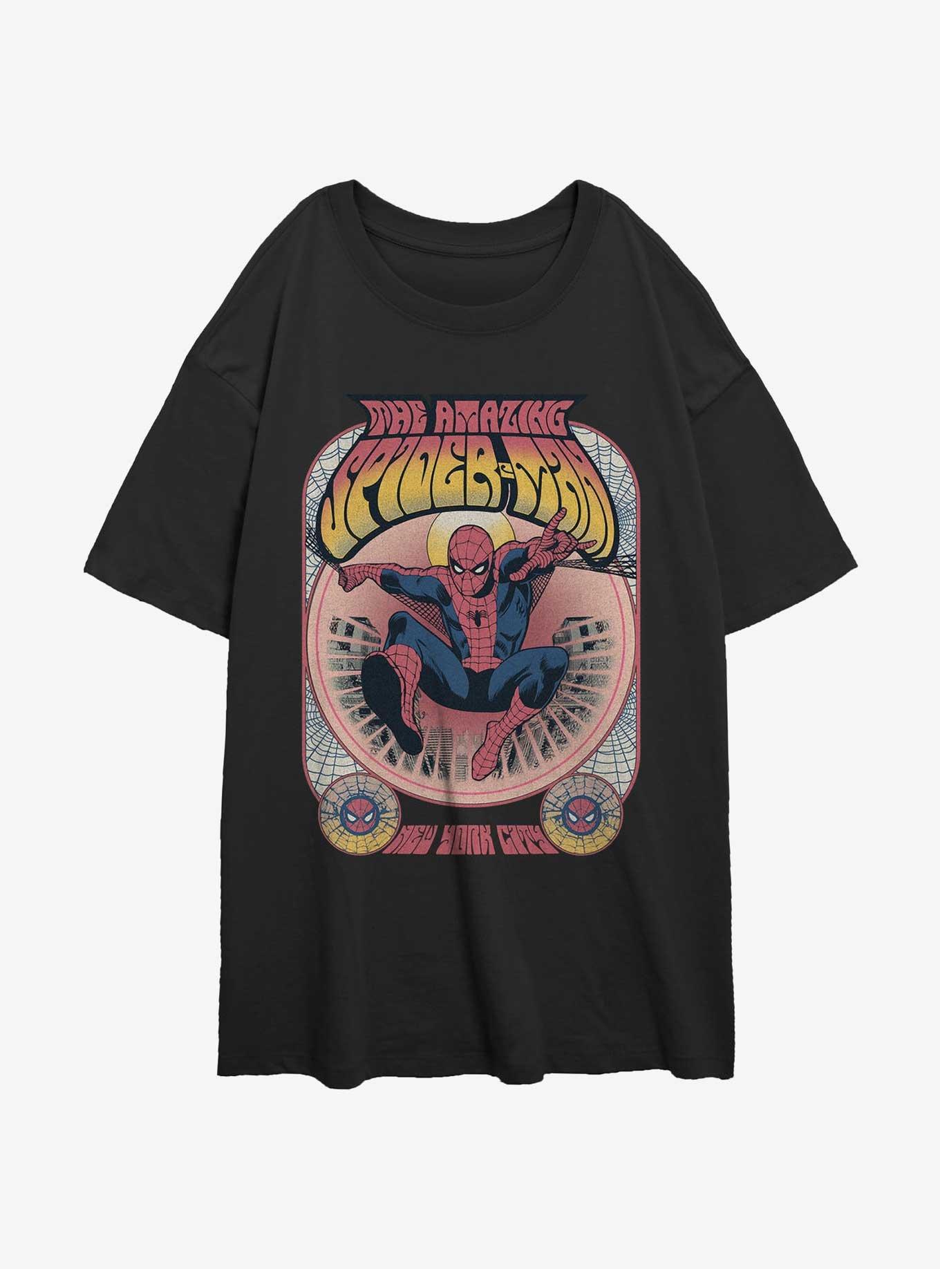 Marvel Spider-Man Spider-Gig Womens Oversized T-Shirt, BLACK, hi-res